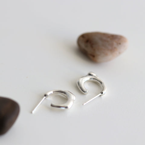 Organic Circle Hoop Earrings