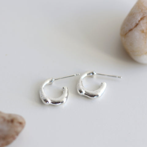 Organic Circle Hoop Earrings
