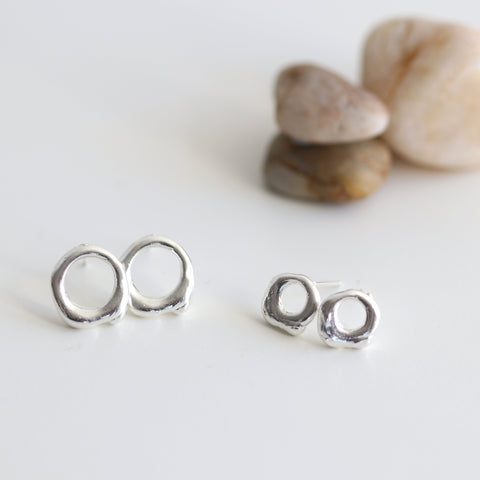 Mini Organic Circle Earrings