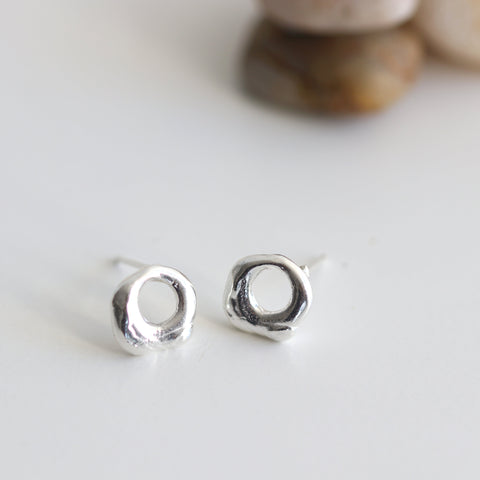 Mini Organic Circle Earrings