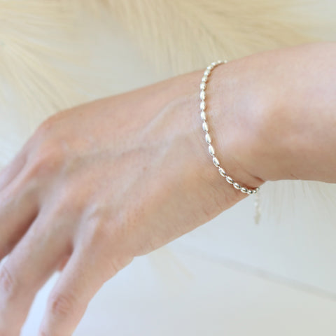 Oval Silver Ball Bracelet