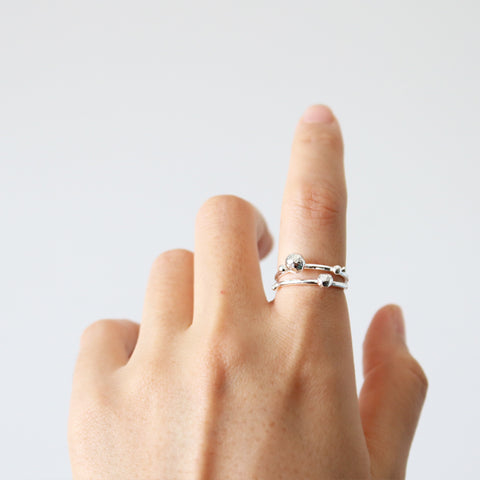 Stone Double Band Ring