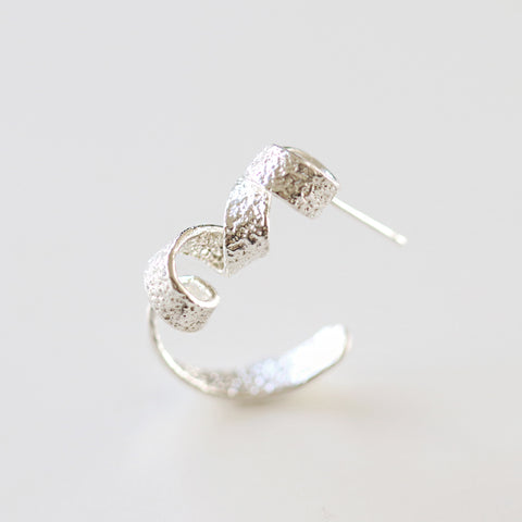 Textured Spiral earrings - L