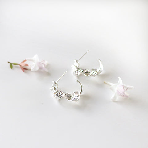 Textured Spiral earrings - M