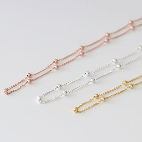 Big Silver Ball Chain Necklace