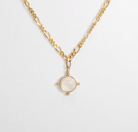 Full Moon Pendant Necklace - Mother of Pearl