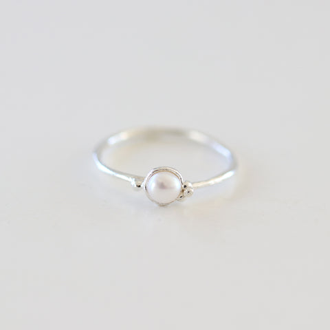 Petite Pearl Charm Ring