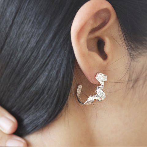 Textured Spiral earrings - L