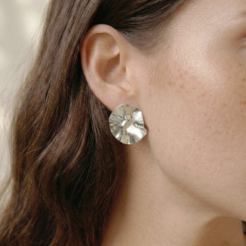 Crumpled Circle Earrings