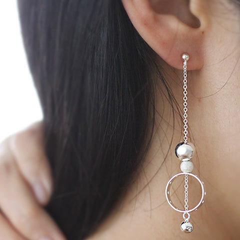 Urban Asymmetry Earrings - Sterling silver