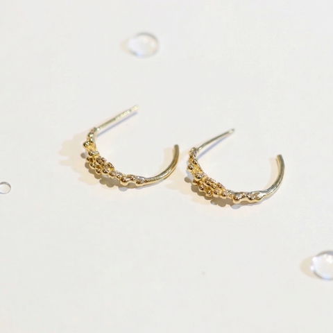 Gold Mini Bubble Earrings