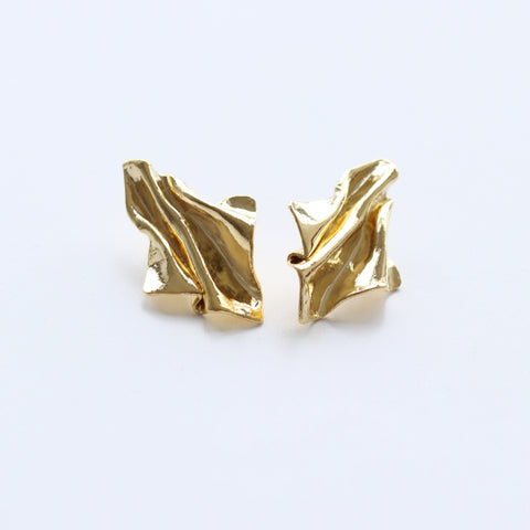 Gold Bold Wave Sculpture Earrings