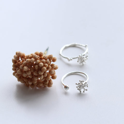 Bubble Ball Flower Open Ring