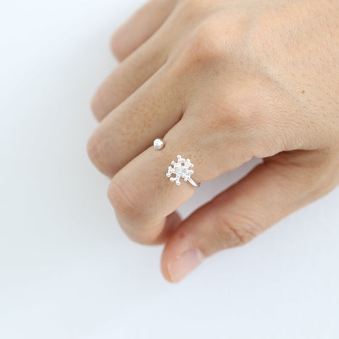 Bubble Ball Flower Open Ring
