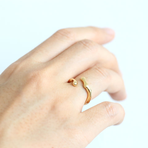 Gold Organic Open Ring