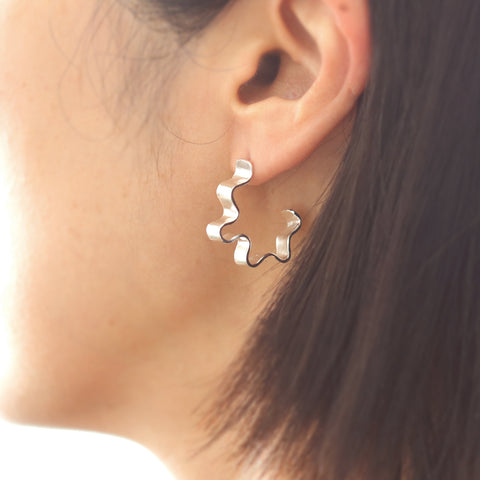 Ocean Wave Hoop Earrings