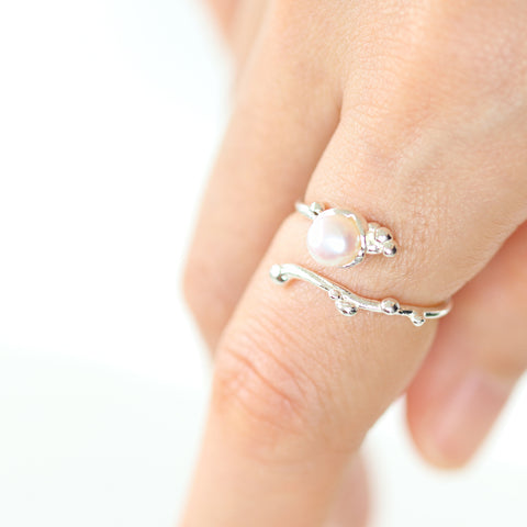 White Pearl Open Ring