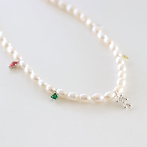 Harmony Pearl Charm Necklace