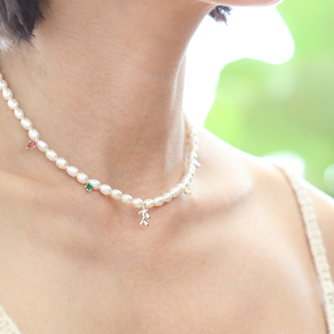 Harmony Pearl Charm Necklace