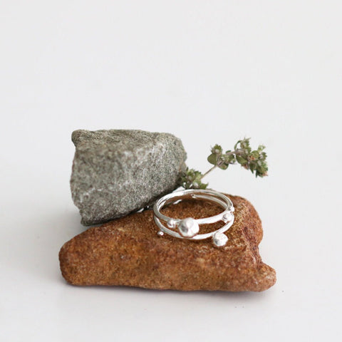 Stone Double Band Ring
