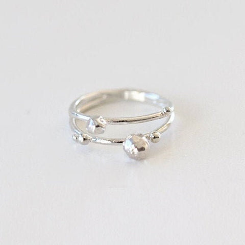 Stone Double Band Ring