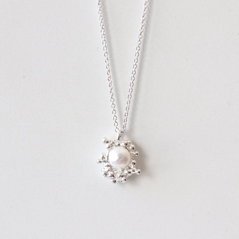 Silver Bubble Pearl Necklace