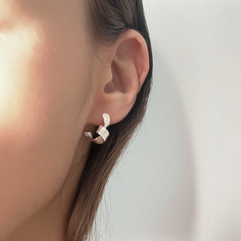 Mini Textured Spiral Earrings