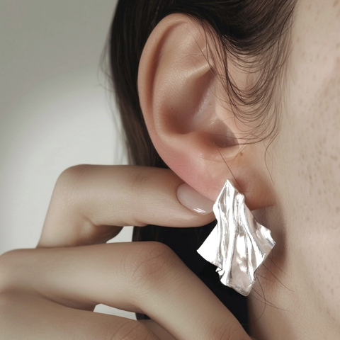 Gold Bold Wave Sculpture Earrings
