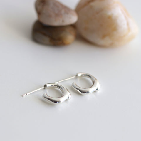 Organic Circle Hoop Earrings