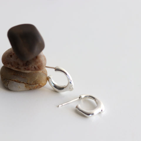 Organic Circle Hoop Earrings