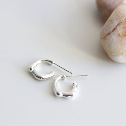 Organic Circle Hoop Earrings