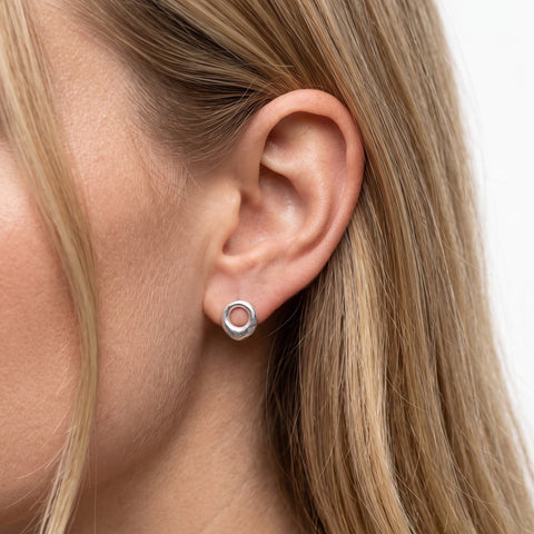 Mini Organic Circle Earrings