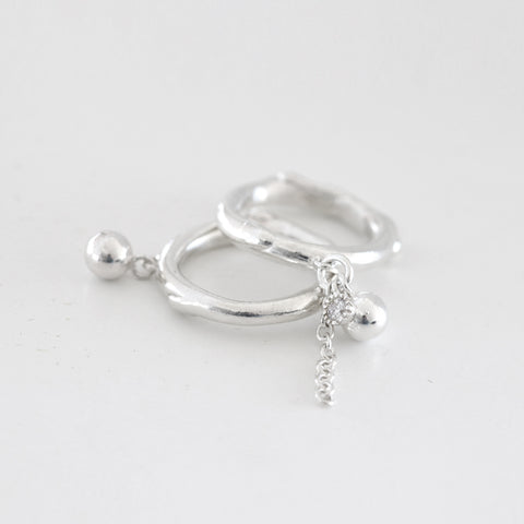 Silver Ball Multi Charm Ring