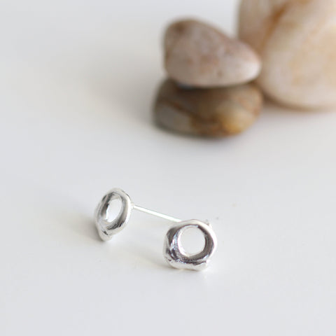 Mini Organic Circle Earrings