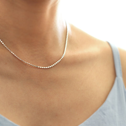 Small Coin Silver Chain Necklace