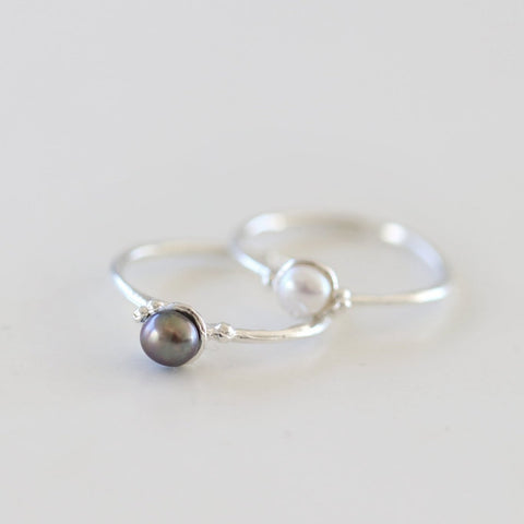 Petite Pearl Charm Ring