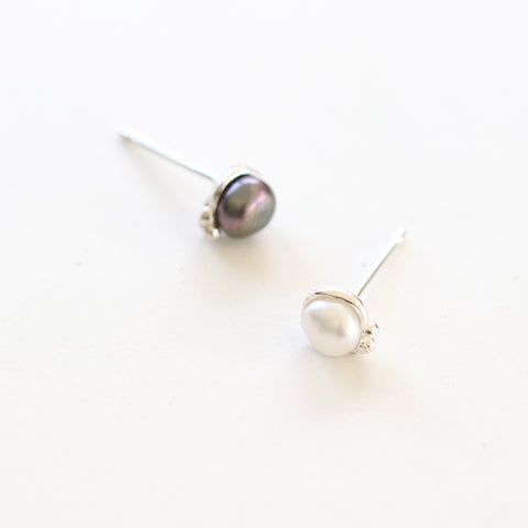 Petite Pearl Charm Earrings