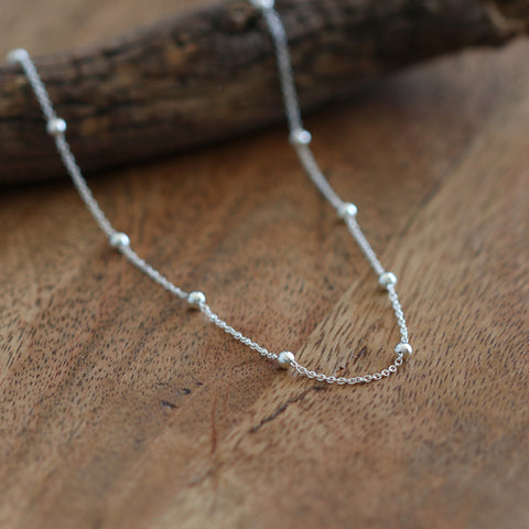 Big Silver Ball Chain Necklace