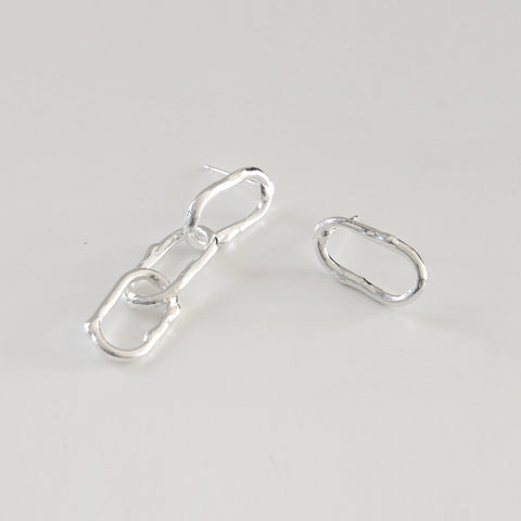 Organic Chain Mismatch Earrings