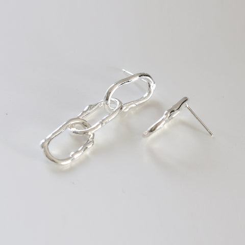 Organic Chain Mismatch Earrings