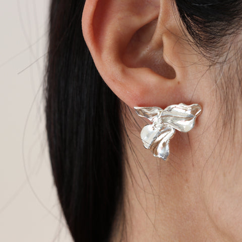 The Large Trillium Flower Earrings