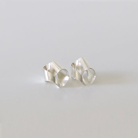 Silver Folded Earrings