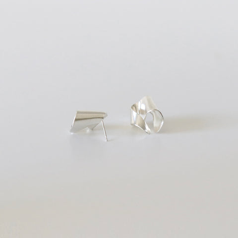 Silver Folded Earrings