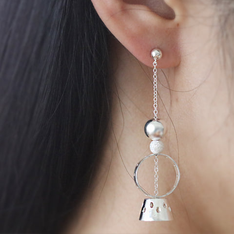 Urban Asymmetry Earrings - Sterling silver