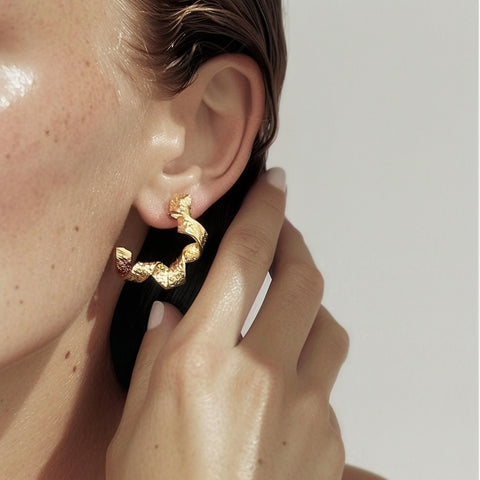 Textured Spiral earrings - M
