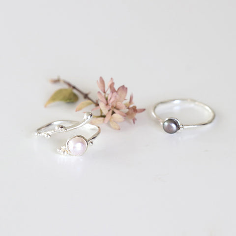 White Pearl Open Ring