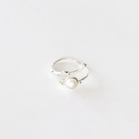 White Pearl Open Ring