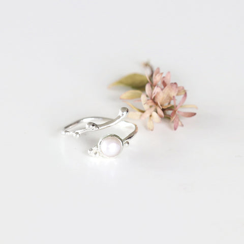 White Pearl Open Ring