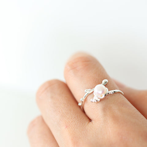 White Pearl Open Ring