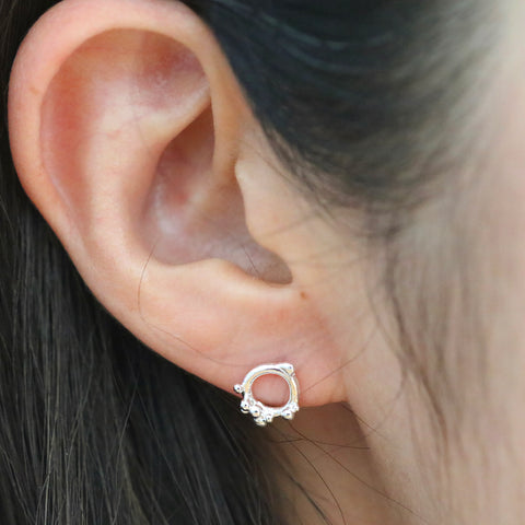 Mini Bubble Circle Stud Earrings